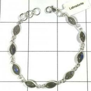 LABRADORITE GEMSTONE 925 STERLING SILVER BRACELET